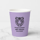 Tiger Mascot Themed Abschluss Paper Cups Wiederseh Pappbecher (Vorderseite)