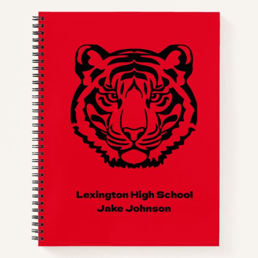 Tiger Mascot Themed Personalisiert Notebook Notizblock (Vorderseite)
