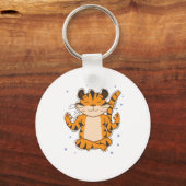 Tiger meditiert Großkatze Raubtier Zoo Schlüsselanhänger (Vorderseite)