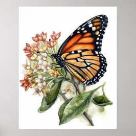 Tiger Milkweed Butterfly Art Print Poster