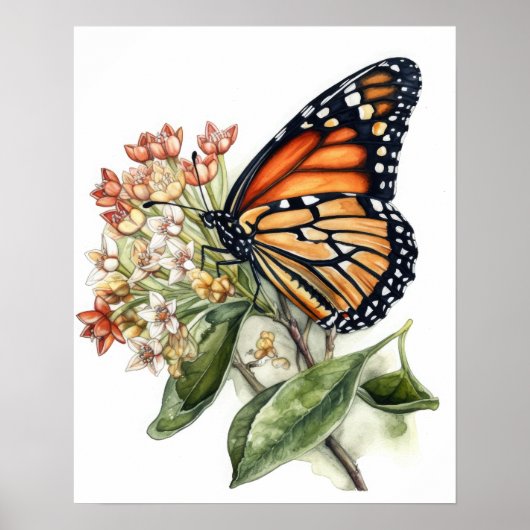 Tiger Milkweed Butterfly Art Print Poster (Vorne)