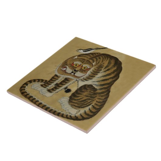 Tiger Minhwa mit Magpie Fliese (Seite)