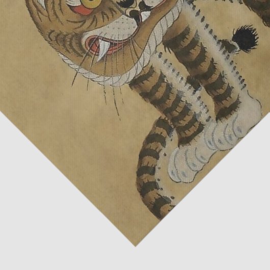 Tiger Minhwa mit Magpie Seidenpapier (Ausschnitt)