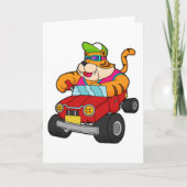 Tiger mit Auto Karte (Vorderseite)