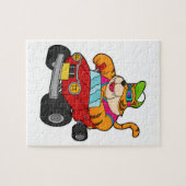 Tiger mit Auto Puzzle (Horizontal)