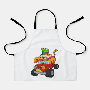 Tiger mit Auto Schürze