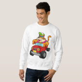 Tiger mit Auto Sweatshirt (Vorne ganz)