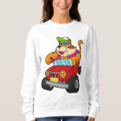 Tiger mit Auto Sweatshirt (Vorderseite)
