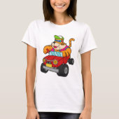 Tiger mit Auto T-Shirt (Vorderseite)