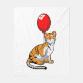 Tiger mit Ballon Fleecedecke (Vorderseite)