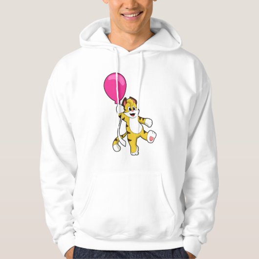 Tiger mit Ballon Hoodie (Vorderseite)
