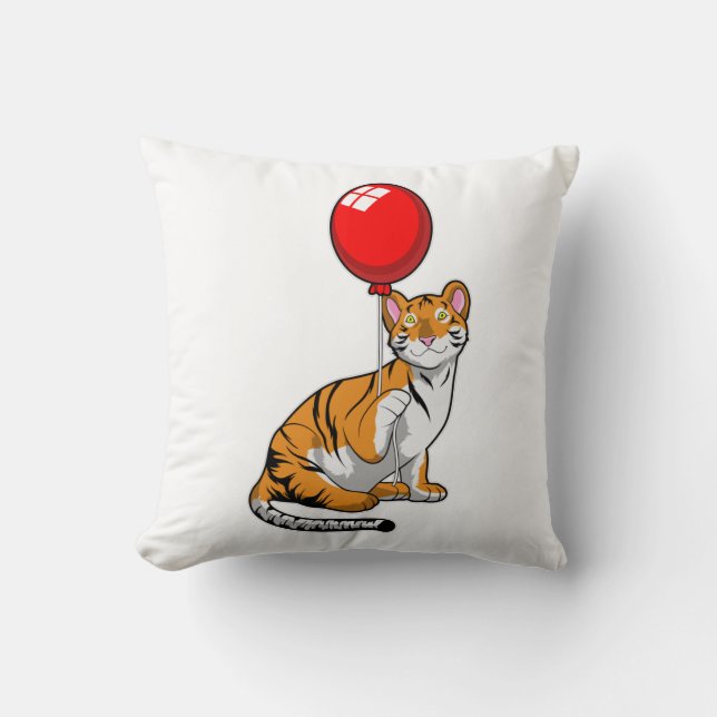 Tiger mit Ballon Kissen (Vorderseite)