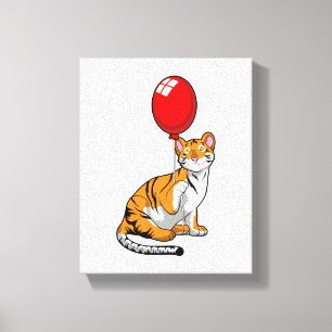 Tiger mit Ballon Leinwanddruck