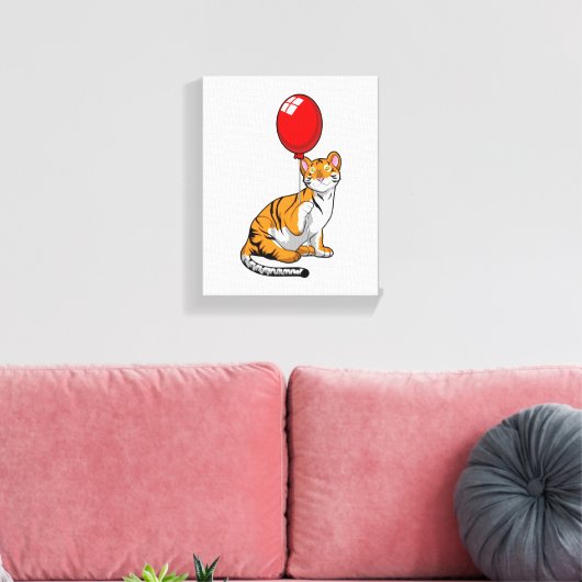 Tiger mit Ballon Leinwanddruck (Insitu (Wohnzimmer))