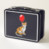 Tiger mit Ballon Metall Brotdose (Rückseite)