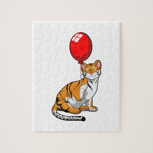 Tiger mit Ballon Puzzle (Vertikal)