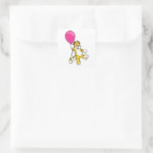 Tiger mit Ballon Quadratischer Aufkleber (Tasche)