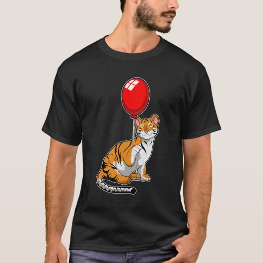 Tiger mit Ballon T-Shirt (Vorderseite)