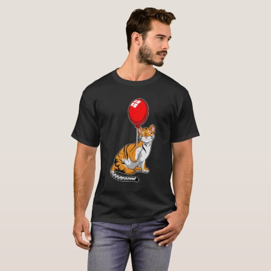 Tiger mit Ballon T-Shirt (Vorne ganz)