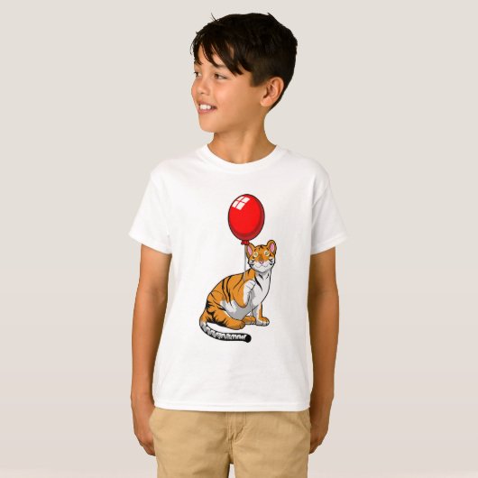Tiger mit Ballon T-Shirt (Vorne ganz)