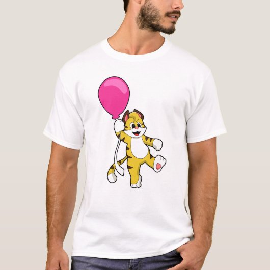 Tiger mit Ballon T-Shirt (Vorderseite)