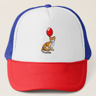 Tiger mit Ballon Truckerkappe
