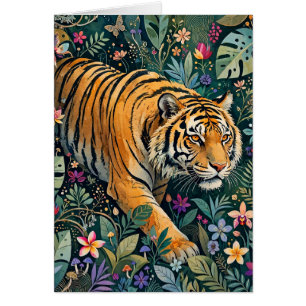 Tiger mit Bernstein-Augen Fantasy-Dschungelflora