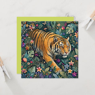 Tiger mit Bernstein-Augen Fantasy-Dschungelflora