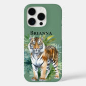 Tiger mit Blätter Case-Mate iPhone Hülle (Rückseite)