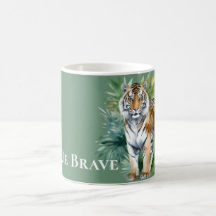 Tiger mit Blätter Kaffeetasse