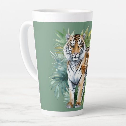 Tiger mit Blätter Milchtasse (Linke Ecke)