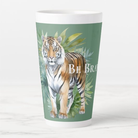 Tiger mit Blätter Milchtasse (Vorderseite)