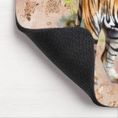 Tiger mit Blätter Mousepad (Ecke)