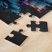 Tiger mit Blick auf Reflektion im Wasser Puzzle (Seite)