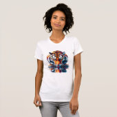 Tiger mit Blick auf Reflektion im Wasser T-Shirt (Vorne ganz)