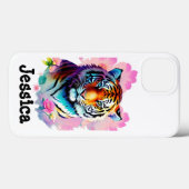 Tiger mit Blume Case-Mate iPhone Hülle (Rückseite (Horizontal))