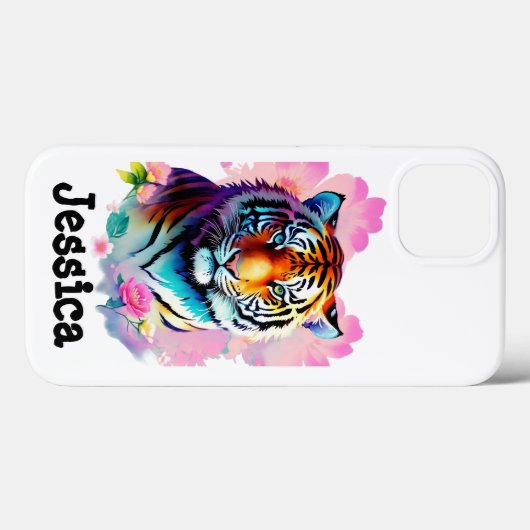 Tiger mit Blume Case-Mate iPhone Hülle (Rückseite (Horizontal))
