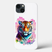 Tiger mit Blume Case-Mate iPhone Hülle (Rückseite)