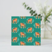 Tiger mit Blume Einladung (Stehend Vorderseite)