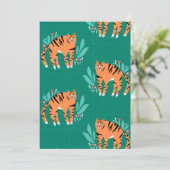 Tiger mit Blume Einladung (Stehend Vorderseite)