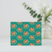 Tiger mit Blume Postkarte (Stehend Vorderseite)