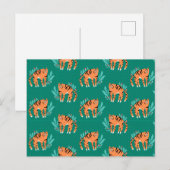 Tiger mit Blume Postkarte (Vorne/Hinten)