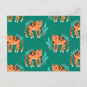Tiger mit Blume Postkarte (Vorderseite)