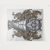 Tiger mit Blumenkunst-Deko-Extra-Großer Tapisserie Wandteppich (Vorderseite (Horizontal))