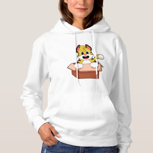Tiger mit Box Hoodie (Vorderseite)