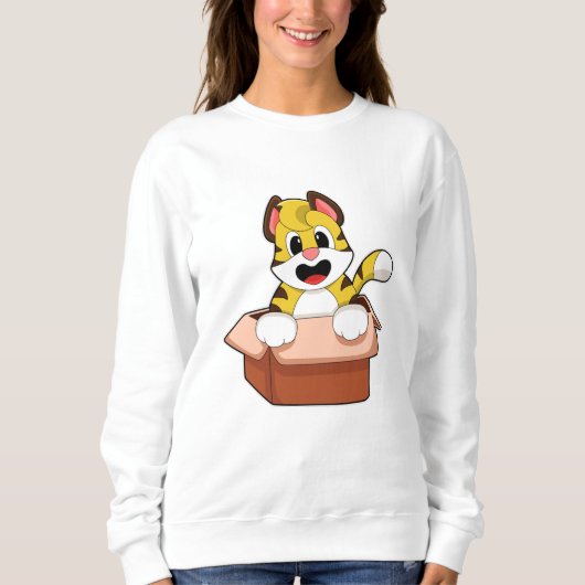 Tiger mit Box Sweatshirt (Vorderseite)