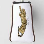 Tiger mit braunem und weißem Hintergrund Golf  Golf Headcover (Rotieren 90)