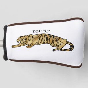 Tiger mit braunem und weißem Hintergrund Golf Headcover