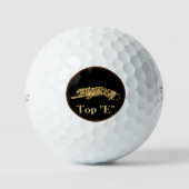 Tiger mit braunen und schwarzen Hintergrund Golf B Golfball (Vorderseite)