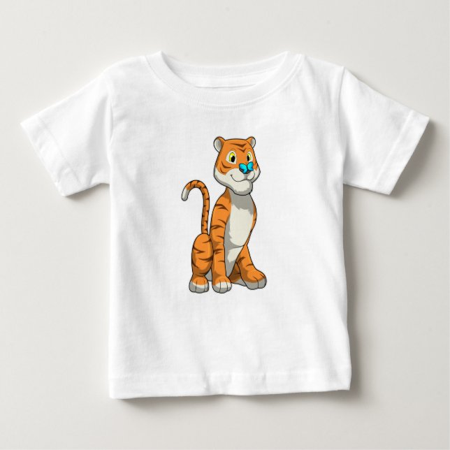 Tiger mit Butterfly Baby T-shirt (Vorderseite)